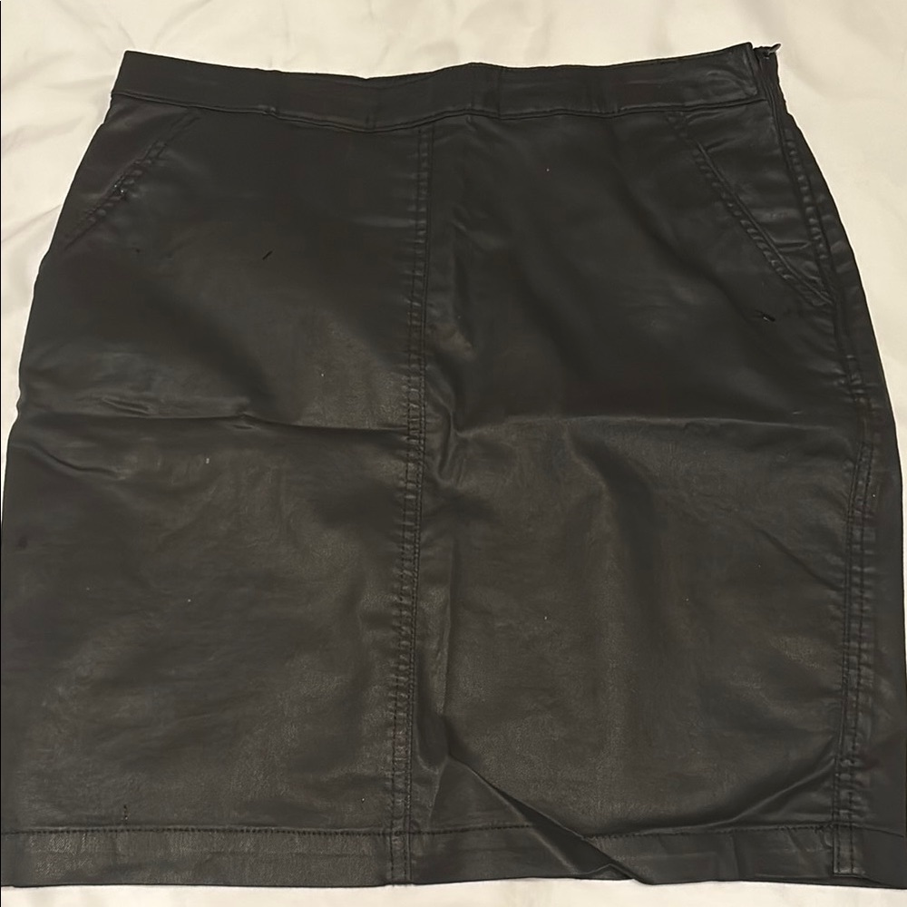 Black Faux Leather Skirt